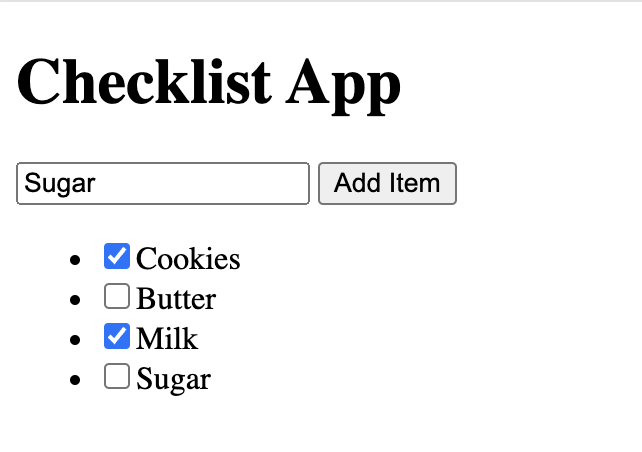 List with checkbox