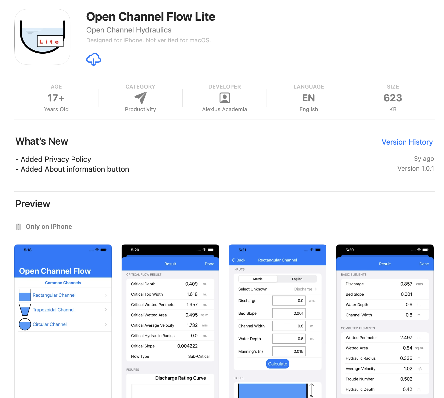 Open Channel Flow Lite